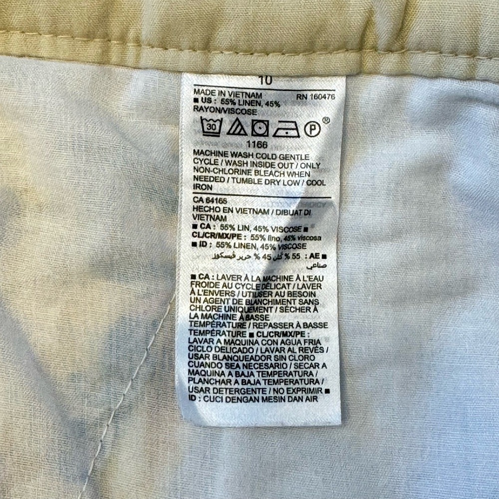 Old Navy Everyday Shorts Tropical Floral Print‎ Mid Rise Linen Blend Women 10 - Picture 8 of 8